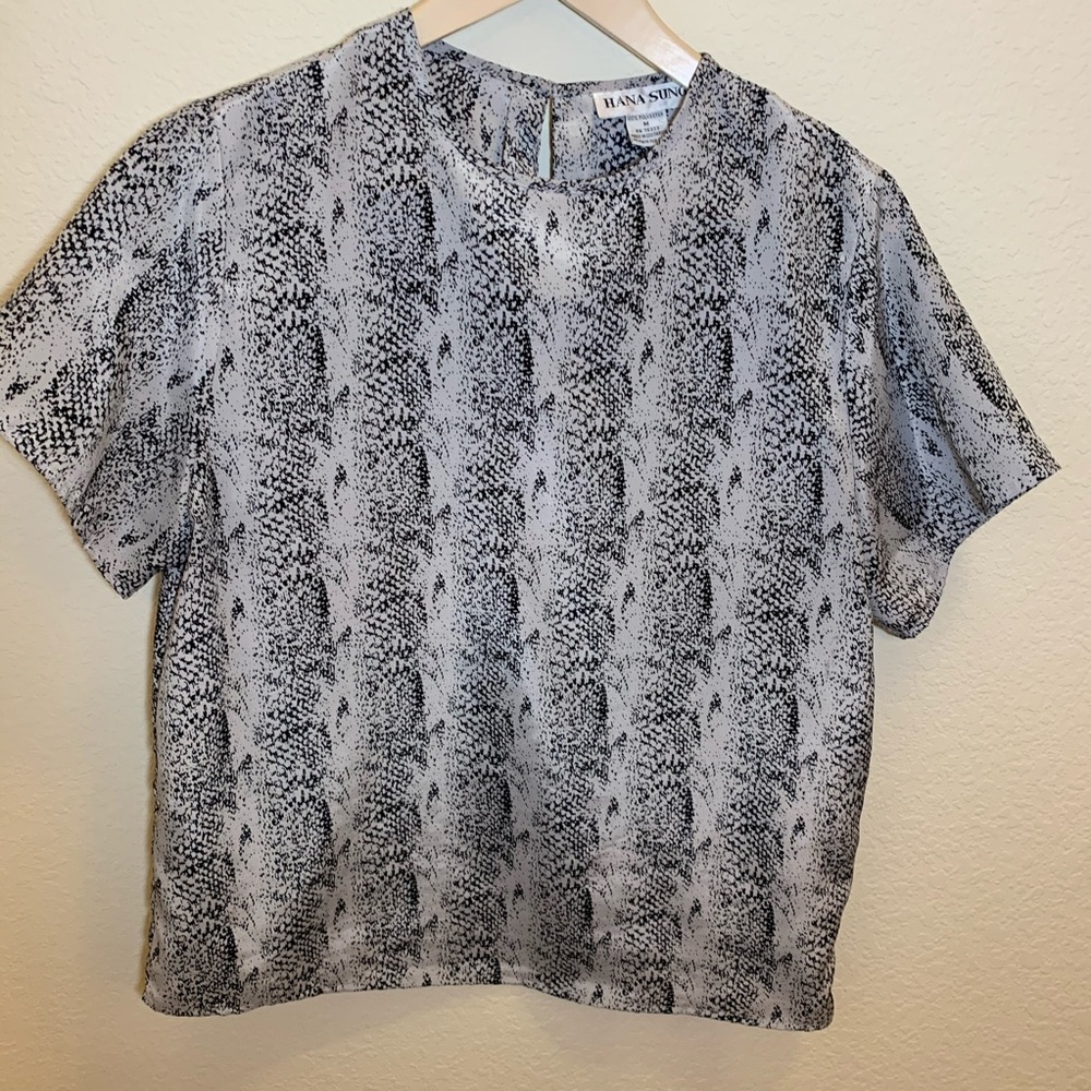Hana Sung Snakeskin Print Blouse